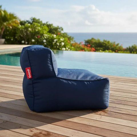 Puff Brisa Conforto para Áreas Externas Good Pufes Poltrona Enchimento Perolas Eps Cor Azul