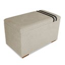 Ver imagem 2 de Recamier Puff Baú Organizador no Boucle com Cinto Preto:bege