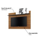 Ver imagem 3 de Painel Maia para TV de até 47 - Castanho/Preto
