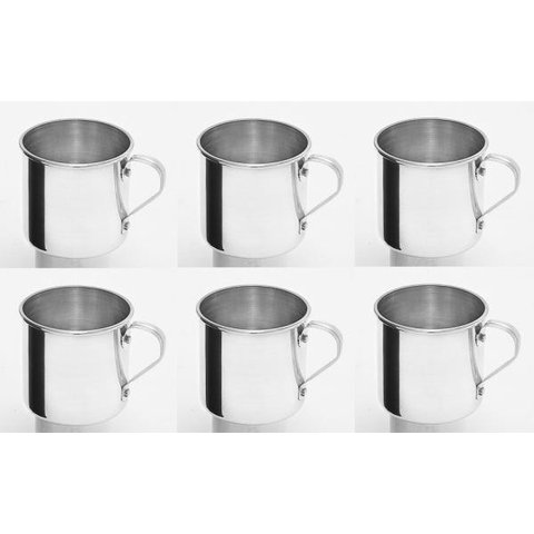 Kit 6 Canecas p Refrescos de Alumínio Polido N9 550ml