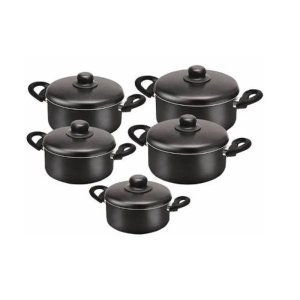 Conjunto de 5 Panelas Caçarolas em Alumínio Antiaderente