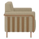 Ver imagem 5 de Poltrona Decorativa para Sala de Estar 79cm Pés Aço Delarma M22 Linho Bege - Mpozenato