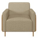 Ver imagem 3 de Poltrona Decorativa para Sala de Estar 79cm Pés Aço Delarma M22 Linho Bege - Mpozenato