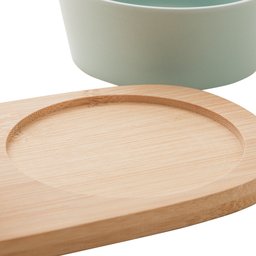Petisqueira de Cerâmica Com 3 Potes e Bandeja de Bambu 32cm Lyor - 5