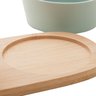 Petisqueira de Cerâmica Com 3 Potes e Bandeja de Bambu 32cm Lyor - 5