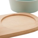 Ver imagem 5 de Petisqueira de Cerâmica Com 3 Potes e Bandeja de Bambu 32cm Lyor