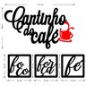 Placa Decoração Cantinho Do Café Quadros Mdf Foco Força Fé - 2