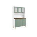 Ver imagem 1 de Cozinha Compacta Bella c/ 6 Portas (3 c/ Vidro) e 2 Gavetas 120cm Verde - Bertolini