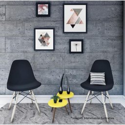 Kit 2 Cadeiras Eiffel Sala Jantar Cozinha Escritório Charles Eames Preta - 2