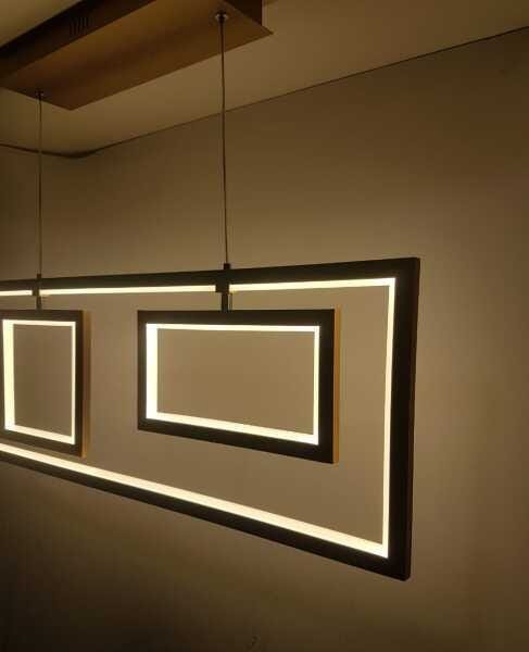 Luminária Pendente Led 50w - Design Moderno Retangular - 3