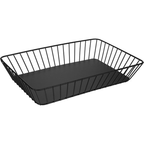 Bandeja Decorativa Fruteira Organizadora Home&co Metal 6x35x24cm Preto