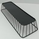 Ver imagem 2 de Bandeja Decorativa de Metal Preto 6x35x24cm Servir Mesa Organizar Café Aparador