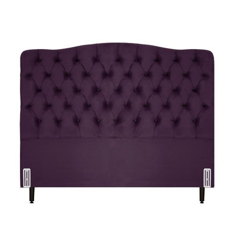 Cabeceira de Cama Box Queen 158 Cm Dunas Casavezi Suede Veludo Vinho