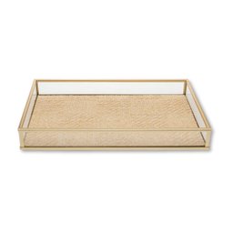 Bandeja Decorativa Toscana 25x 15cm Dourada Metal Wolff - 1