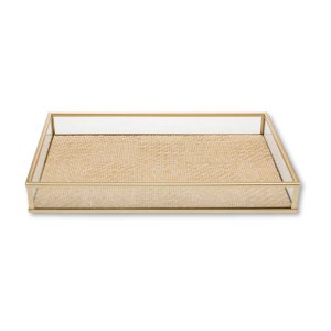 Bandeja Decorativa Toscana 25x 15cm Dourada Metal Wolff