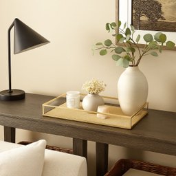 Bandeja Decorativa Toscana 25x 15cm Dourada Metal Wolff - 2