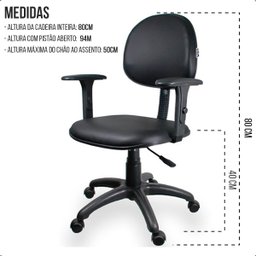 Cadeira Executiva Giratória Escritório Ergonômica com Braço - 2