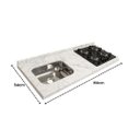 Ver imagem 3 de Pia de Cozinha Mármore Branco 150cm Espaço Cooktop e Cuba: Branco