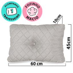 Puff Multiuso Bordado Matelassê com Travesseiro 3 em 1 Solteiro Cinza Bf Colchões - 7 Puff Multiuso Bordado Matelassê com Travesseiro 3 em 1 Solteiro Cinza Bf Colchões - 7