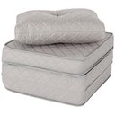 Ver imagem 1 de Puff Multiuso Bordado Matelassê com Travesseiro 3 em 1 Solteiro Cinza Bf Colchões