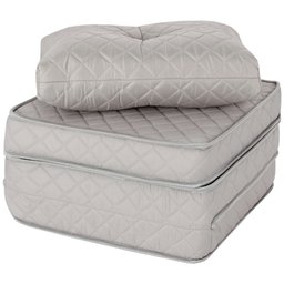 Puff Multiuso Bordado Matelassê com Travesseiro 3 em 1 Solteiro Cinza Bf Colchões - 1 Puff Multiuso Bordado Matelassê com Travesseiro 3 em 1 Solteiro Cinza Bf Colchões - 1