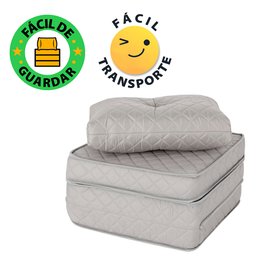 Puff Multiuso Bordado Matelassê com Travesseiro 3 em 1 Solteiro Cinza Bf Colchões - 8 Puff Multiuso Bordado Matelassê com Travesseiro 3 em 1 Solteiro Cinza Bf Colchões - 8