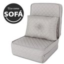 Ver imagem 3 de Puff Multiuso Bordado Matelassê com Travesseiro 3 em 1 Solteiro Cinza Bf Colchões