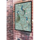 Ver imagem 1 de Quadro Decorativo Pavões na Árvore - 70x50cm:moldura Branca