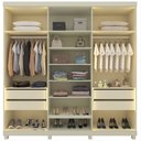 Ver imagem 4 de Guarda-Roupa Casal 6 Portas com 4 Portas Reflecta com Pés com LED Imperatriz 100% MDF