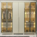 Ver imagem 7 de Guarda-Roupa Casal 6 Portas com 4 Portas Reflecta com Pés com LED Imperatriz 100% MDF