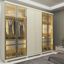 Ver imagem 1 de Guarda-Roupa Casal 6 Portas com 4 Portas Reflecta com Pés com LED Imperatriz 100% MDF