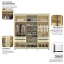 Ver imagem 6 de Guarda-Roupa Casal 6 Portas com 4 Portas Reflecta com Pés com LED Imperatriz 100% MDF