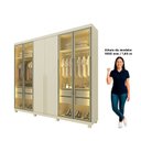 Ver imagem 5 de Guarda-Roupa Casal 6 Portas com 4 Portas Reflecta com Pés com LED Imperatriz 100% MDF
