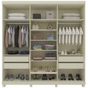 Ver mais imagens de Guarda-Roupa Casal 6 Portas com 4 Portas Reflecta com Pés com LED Imperatriz 100% MDF