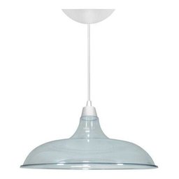 Lustre Luminária Pendente Utron Prato Bedd Estilo Retrô 32cm - Transparente - 1