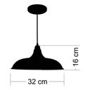 Ver imagem 2 de Lustre Luminária Pendente Utron Prato Bedd Estilo Retrô 32cm - Transparente