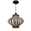 Ver imagem 1 de Lustre Luminária Pendente Utron Junco Copo Onion 24cm Cores - Palha