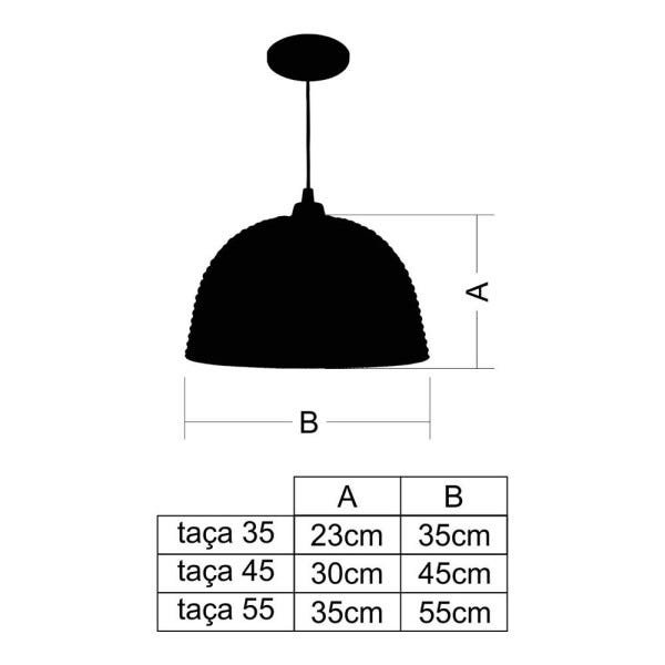 Kit Utron 2 Lustres Luminária Pendente Junco Taça 35cm Cores - Tabaco - 2