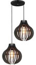 Ver imagem 1 de Lustre Luminária Pendente Utron Ana Maria Duplo 30cm E27 - Madeira - Bivolt