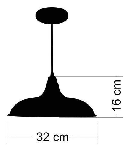 Kit Utron 4 Lustres Luminária Pendente Prato Bedd Retrô 32cm - Amarelo - Bivolt - 2