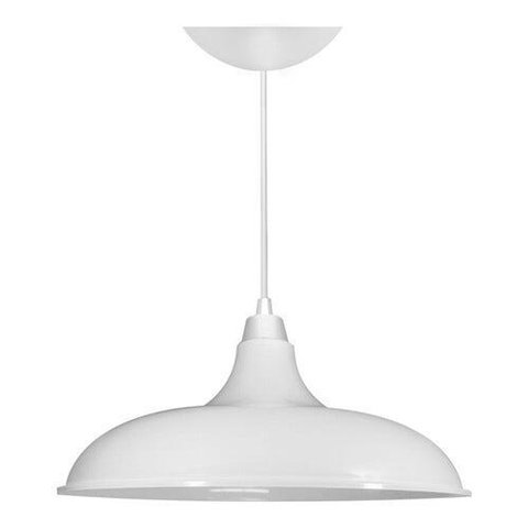 Kit Utron 5 Lustres Luminária Pendente Prato Bedd Retrô 32cm - Branco - 110v/220v (bivolt)