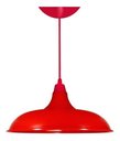 Ver imagem 1 de Kit Utron 6 Lustres Luminária Pendente Prato Bedd Retrô 32cm - Vermelho - Bivolt