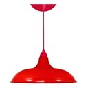 Ver imagem 1 de Kit Utron 6 Lustres Luminária Pendente Prato Bedd Retrô 32cm - Vermelho - Bivolt