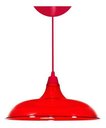 Ver imagem 2 de Kit Utron 6 Lustres Luminária Pendente Prato Bedd Retrô 32cm - Vermelho Translúcido - Bivolt