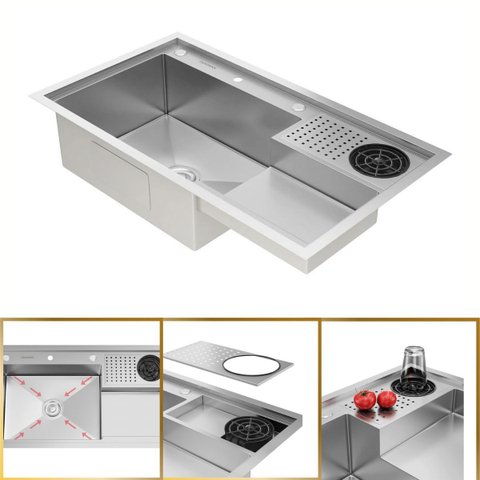 Cuba Gourmet para Cozinha Veneza Aço Inox 304 Lava Copos Goldenx