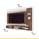 Ver imagem 2 de Painel para TV até 55 Pol Ripado 164x120Cm Nicho Prateleira Vidro MDP Mocaccino Off White - ClickLar