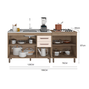 Ver imagem 4 de Balcão de Pia 120m S/tampo com Balcão P/ Cooktop 70cm Barcelona - Carvalho Oak/off White Poliman