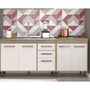 Ver imagem 1 de Balcão de Pia 120m S/tampo com Balcão P/ Cooktop 70cm Barcelona - Carvalho Oak/off White Poliman