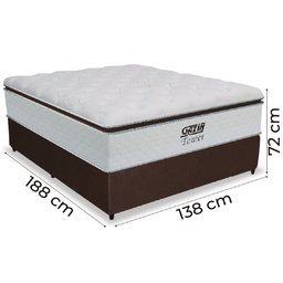 Cama Box Casal Colchão Gazin de Molas Pocket Ensacadas Tower Branco / Marrom - 3