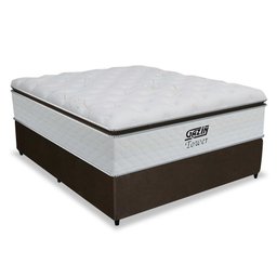 Cama Box Casal Colchão Gazin de Molas Pocket Ensacadas Tower Branco / Marrom - 1